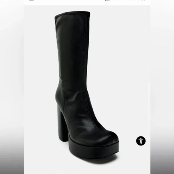 Zara Curved Heel Platform Boot - Picture 2 of 5
